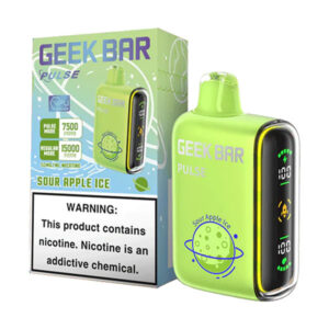 geek bar pulse 15k puff disposable sour apple ice