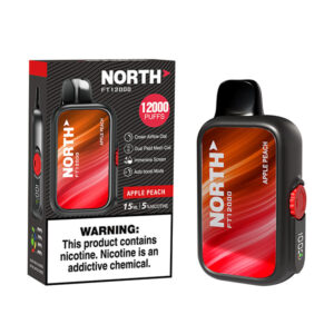 north freight train 12k puff disposable apple peach